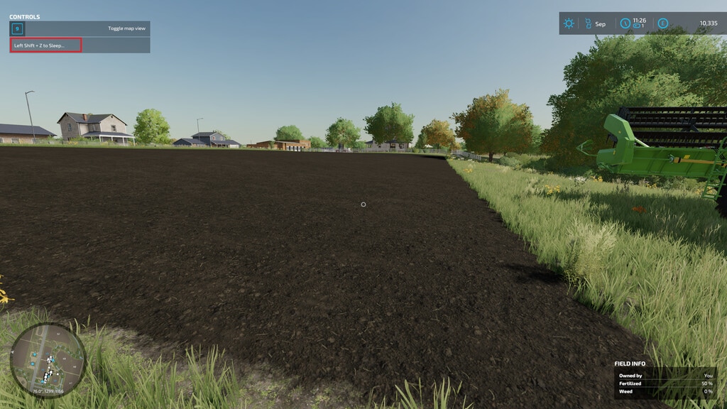 Farming Simulator 22 Sleep Anywhere mod