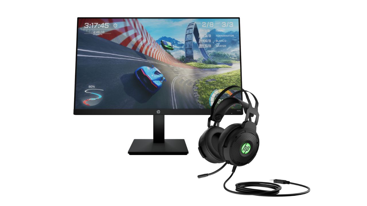 Monitor HP X27Q słuchawki HP Pavilion Gaming 600 zestaw