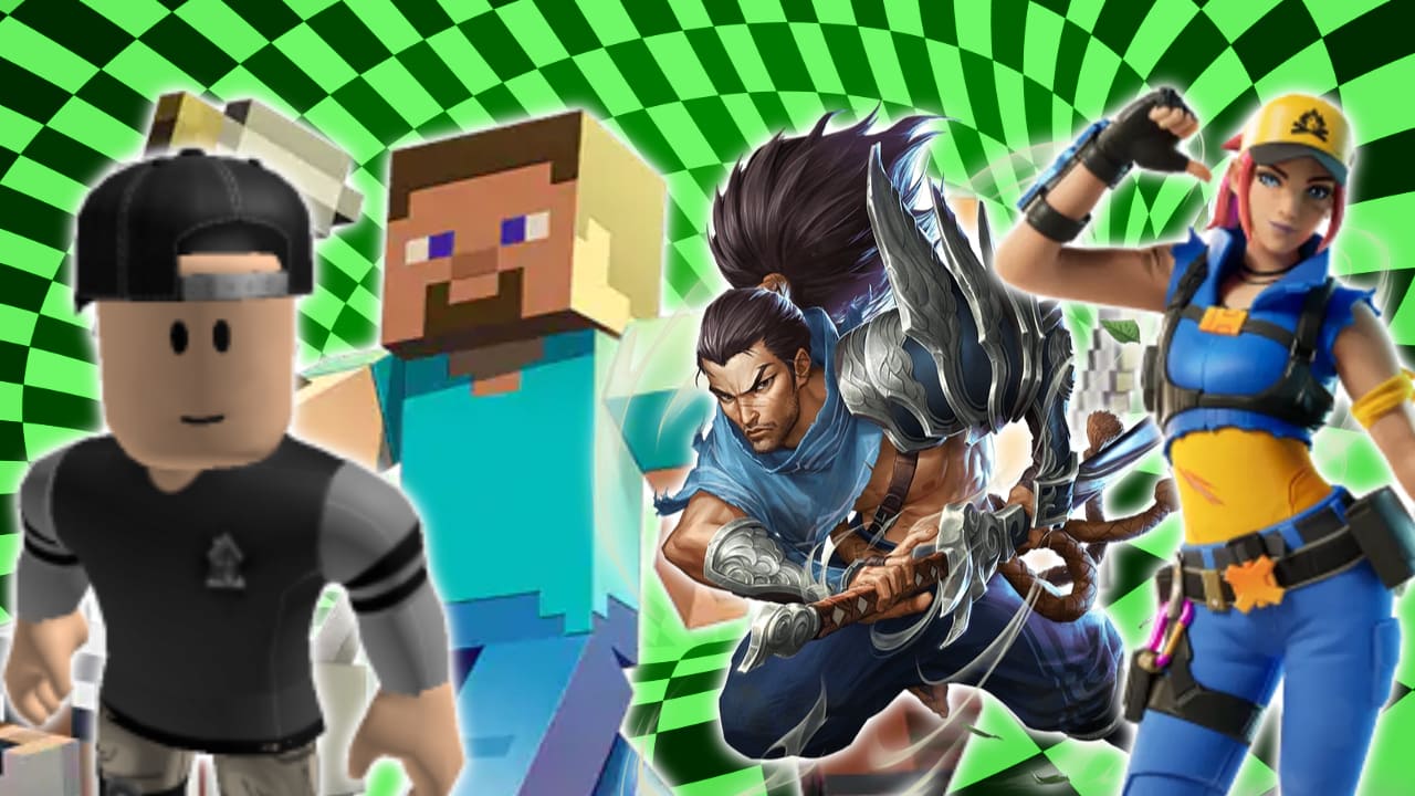 Roblox, Minecraft, League of Legends, Fortnite